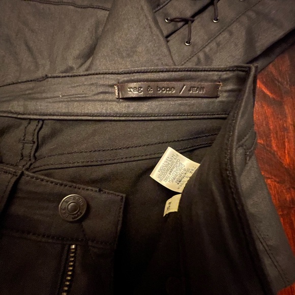 Rag and Bone charcoal size 25 pants lace up back new without tags super skinny - Picture 10 of 12